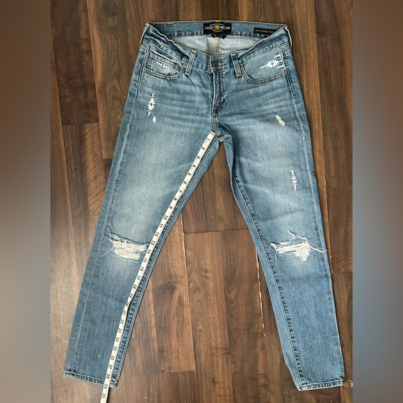 Lucky Brand Sienna Slim Boyfriend Ripped Jeans in Light Blue Size 0/25 - Picture 8 of 10
